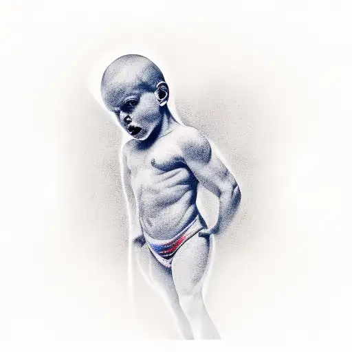 negative space boy tattoo design idea