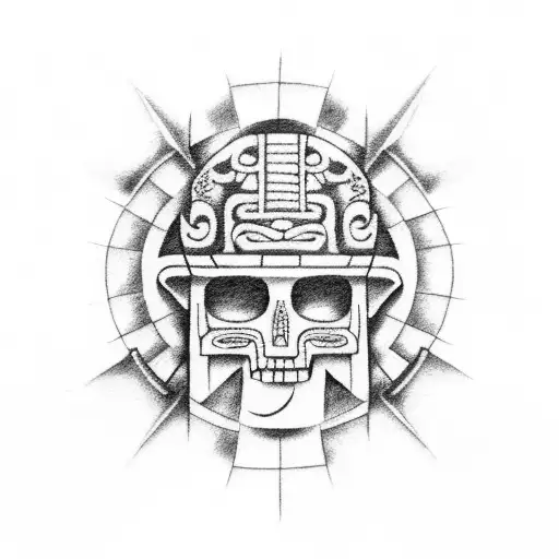 A mysterious treasure map leading to a hidden Mayan temple tattoo design idea