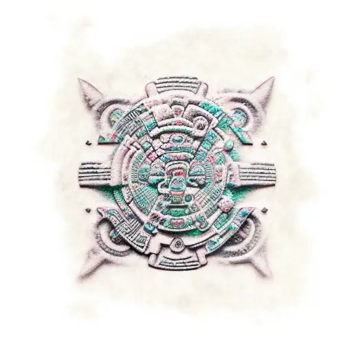 A mysterious treasure map leading to a hidden Mayan temple tattoo design idea