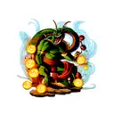 Shenron with Dragon Balls tattoo design idea