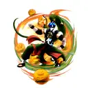 Shenron with Dragon Balls tattoo design idea