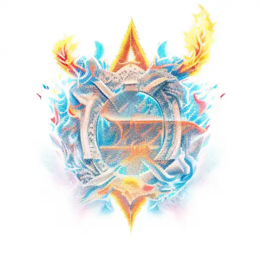 pillar of fire tattoo design idea