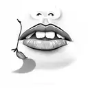 lips bitting cherry tattoo design idea