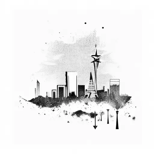 Adele's lyrics forming a Las Vegas skyline tattoo tattoo design idea