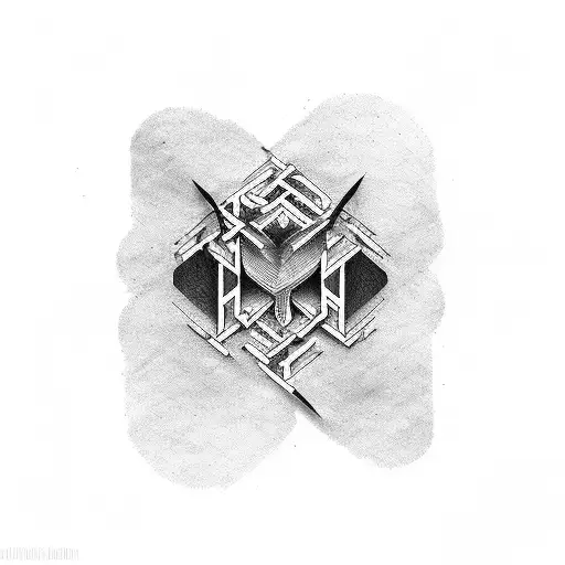 rock&roll with letters M an V tattoo design idea