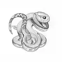 snake with ice cream  tattoo design idea