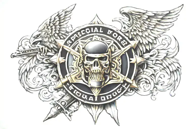 special forces police badge incorporated tattoo design idea