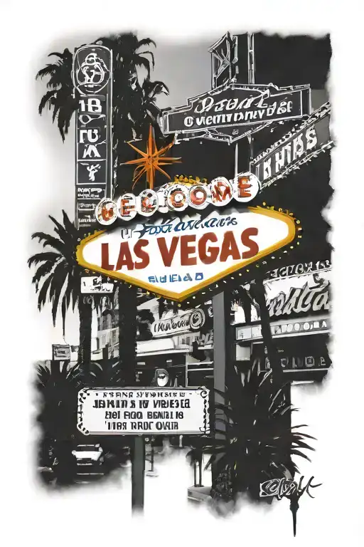 Fremont st Las Vegas  tattoo design idea