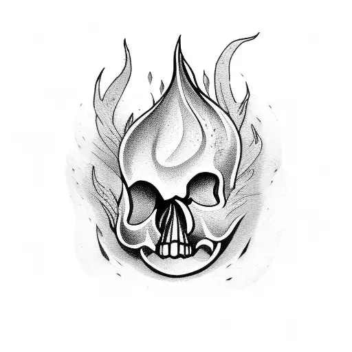 card firefighter skull tattoo design idea