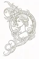 Astral art nouveau style tattoo tattoo design idea