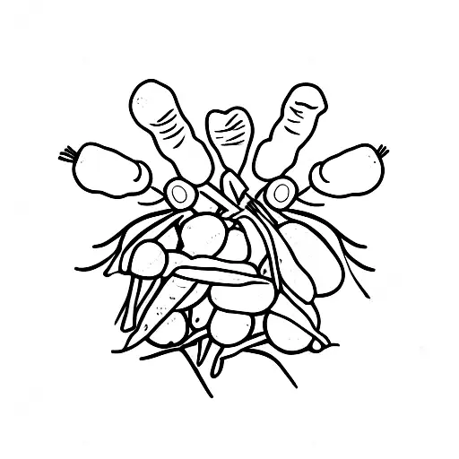 peas, carrots and potatoes tattoo design idea