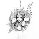 danity, feminine, peas, carrots and potatoes, besties tattoo design idea