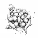 danity, feminine, peas, carrots and potatoes, besties tattoo design idea