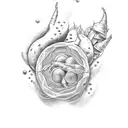 danity, feminine, peas, carrots and potatoes, besties tattoo design idea