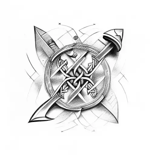 viking arrows tattoo design idea