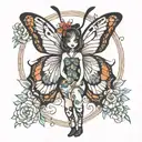 jessica rabit style character, emerging as a sort of butterfly tattoo design idea