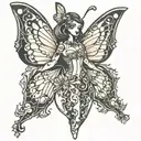jessica rabit style character, emerging as a sort of butterfly tattoo design idea