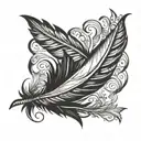 feather and bird flying tattoo design idea