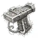 Thor's hammer with claw marks all across tattoo design idea