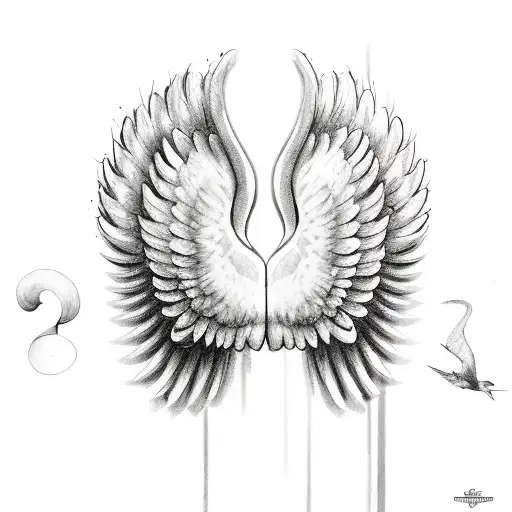 Hands and Angel Wings RIP DAD tattoo design idea