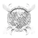 Fish scale polynesian design tattoo design idea