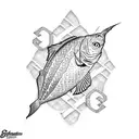 Fish scale polynesian design tattoo design idea