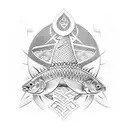 Fish scale polynesian design tattoo design idea