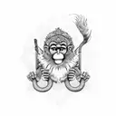 three monkeys tattoo design idea
