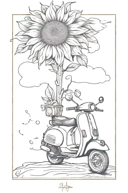 chocolate,scooter, sunflower,book,rain, music   tattoo design idea