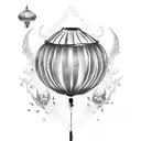chinese lantern tattoo design idea