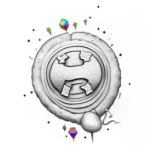 superhero chickpea with rainbow on top tattoo design idea