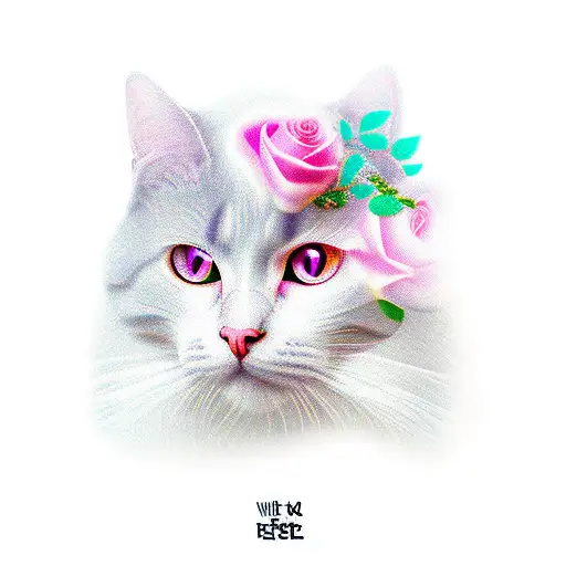 Lisa BLACKPINK, rose, lily,cat tattoo design idea