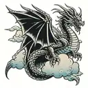 Dragon and clouds tattoo design idea