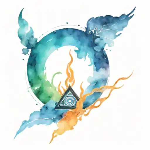 the four elements of avatar the last airbender tattoo design idea