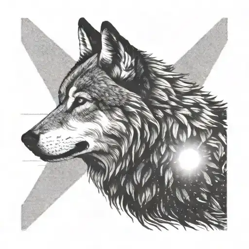 two wolves  tattoo design idea