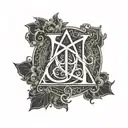 alpha omega logo tattoo design idea