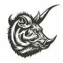boar head tusks tattoo design idea