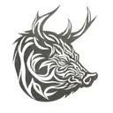 boar head tusks tattoo design idea