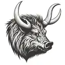 boar head tusks tattoo design idea