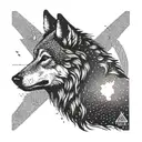 alpha omega wolf  tattoo design idea