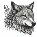 alpha omega wolf  tattoo design idea