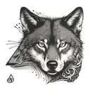 alpha omega wolf  tattoo design idea