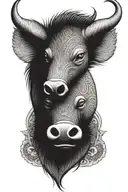 boar head tusks tattoo design idea