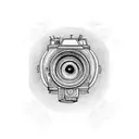 Film camera with psychedelic patterns tattoo design idea