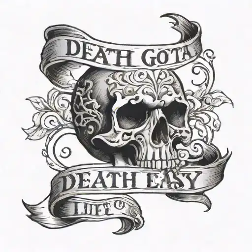 quote "death gotta be easy because life is hard. It'll leave you physically, mentally, and emotionally scarred" tattoo design idea