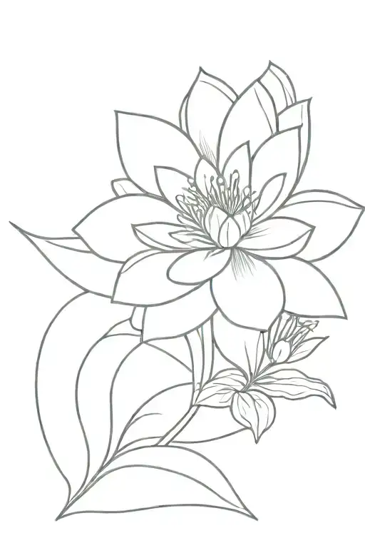 cosmo flower, waterlilly and a chrysanthemum flower  tattoo design idea