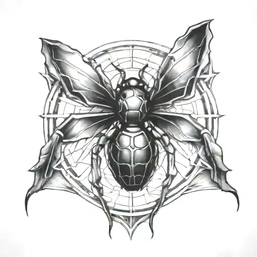 A black widow with a Triqueta symbol on it's abdomen tattoo design idea