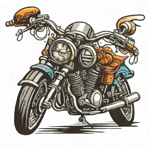 motorcycle handle bar crossed tattoo design idea