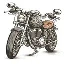 motorcycle handle bar crossed tattoo design idea