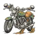 motorcycle handle bar crossed tattoo design idea